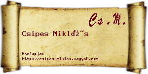 Csipes Miklós névjegykártya
