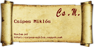 Csipes Miklós névjegykártya