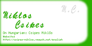miklos csipes business card
